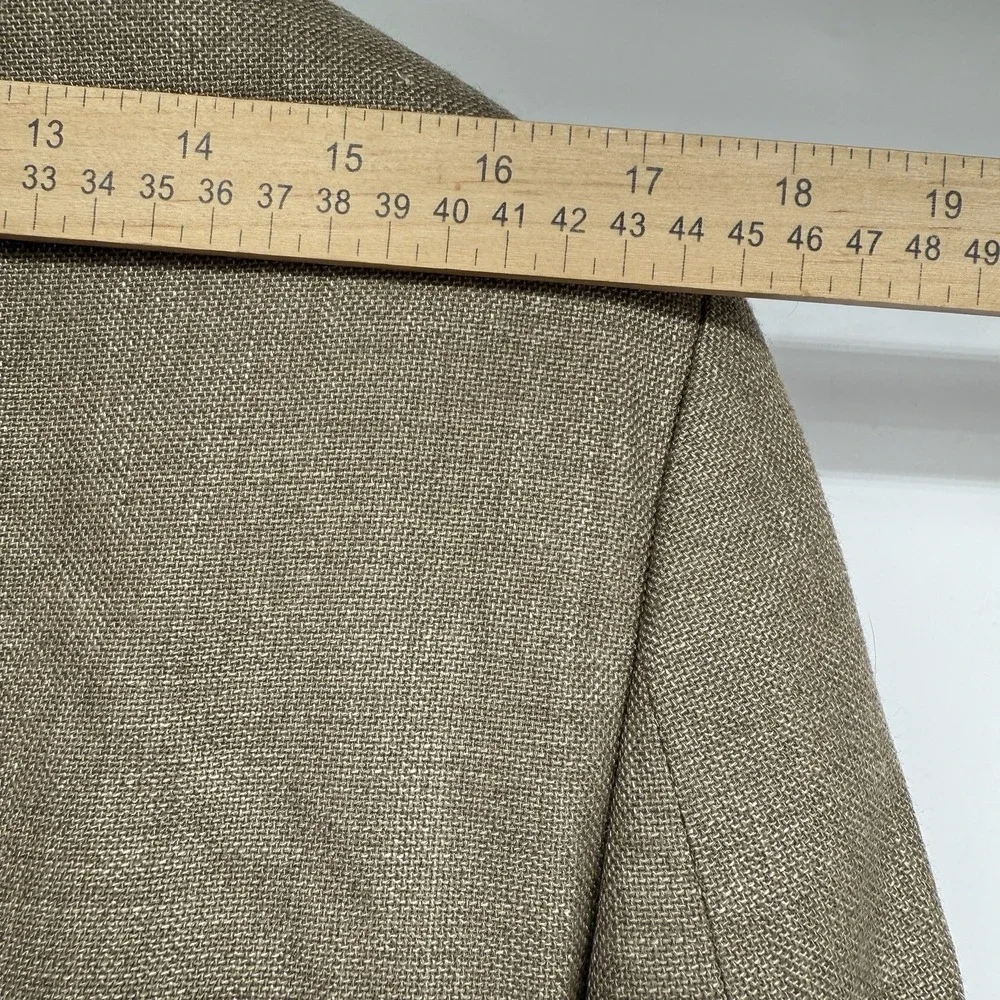Chaps Men's Classic Fit Sport Coat Blazer 38R Tan Linen Blend‎ Two Button NWT